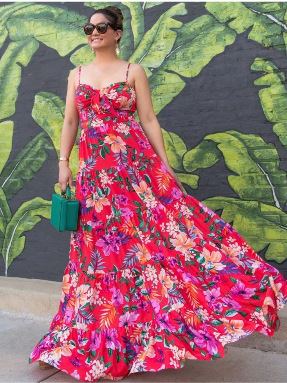 Eliza J Front Tie Floral Maxi Dress. Size 8